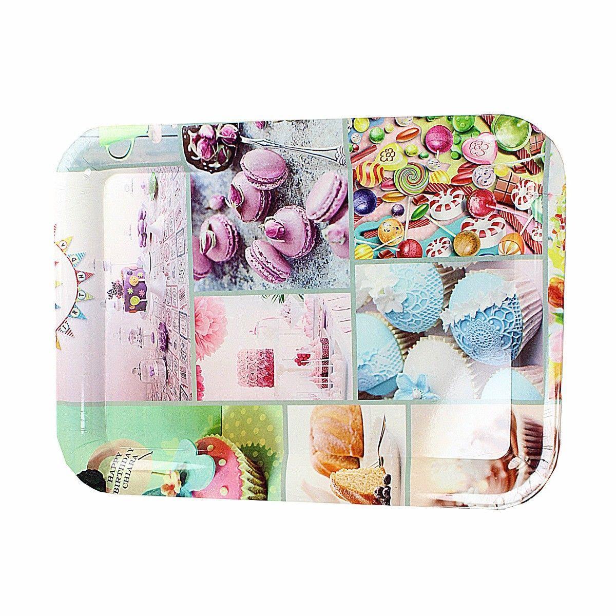 Plastic Serving Tray 30 x 22 cm Assorted Designs 4291