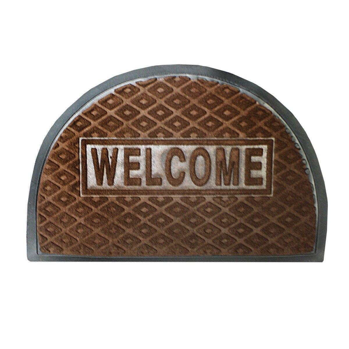 Half Moon Rubber / PVC Door Entry Mats 59 x 38.5 cm Assorted Colours 0473 A