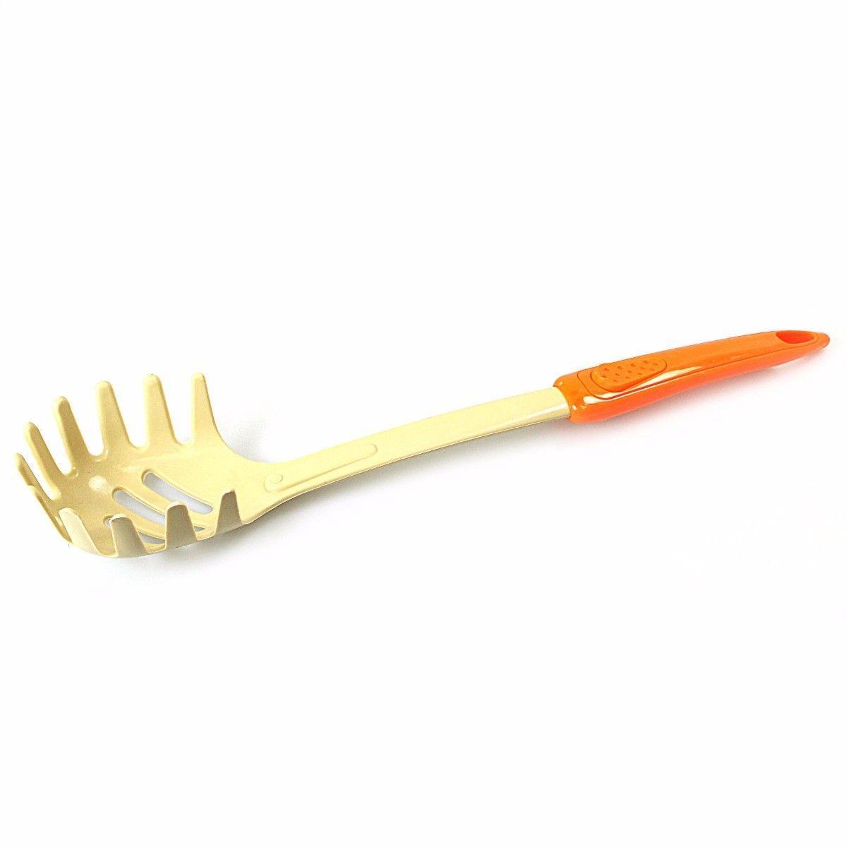 Plastic Pasta Spaghetti Noodle Strainer Server Spoon 30Cm Assorted Colours