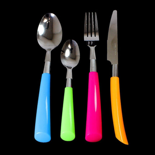 Set Of 24 Deep Coloured Stylish Stainless Steel Cutlery Dining Set 4185