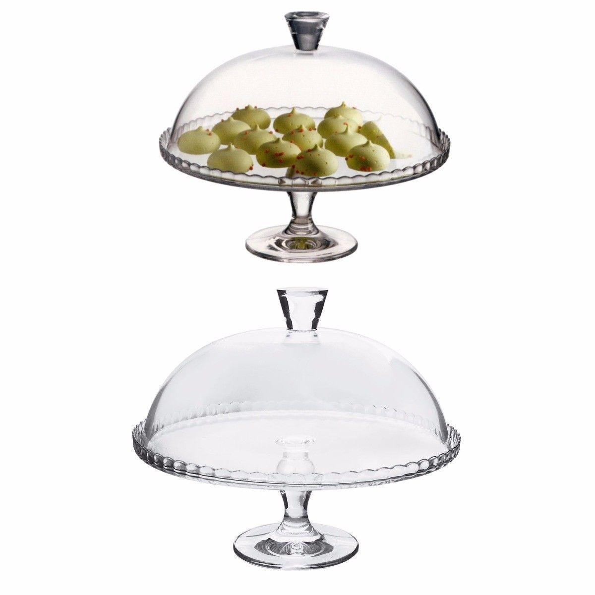 PB Footed Cake Dessert Table High Quality Glass Service Plate And Dome 33cm 95200