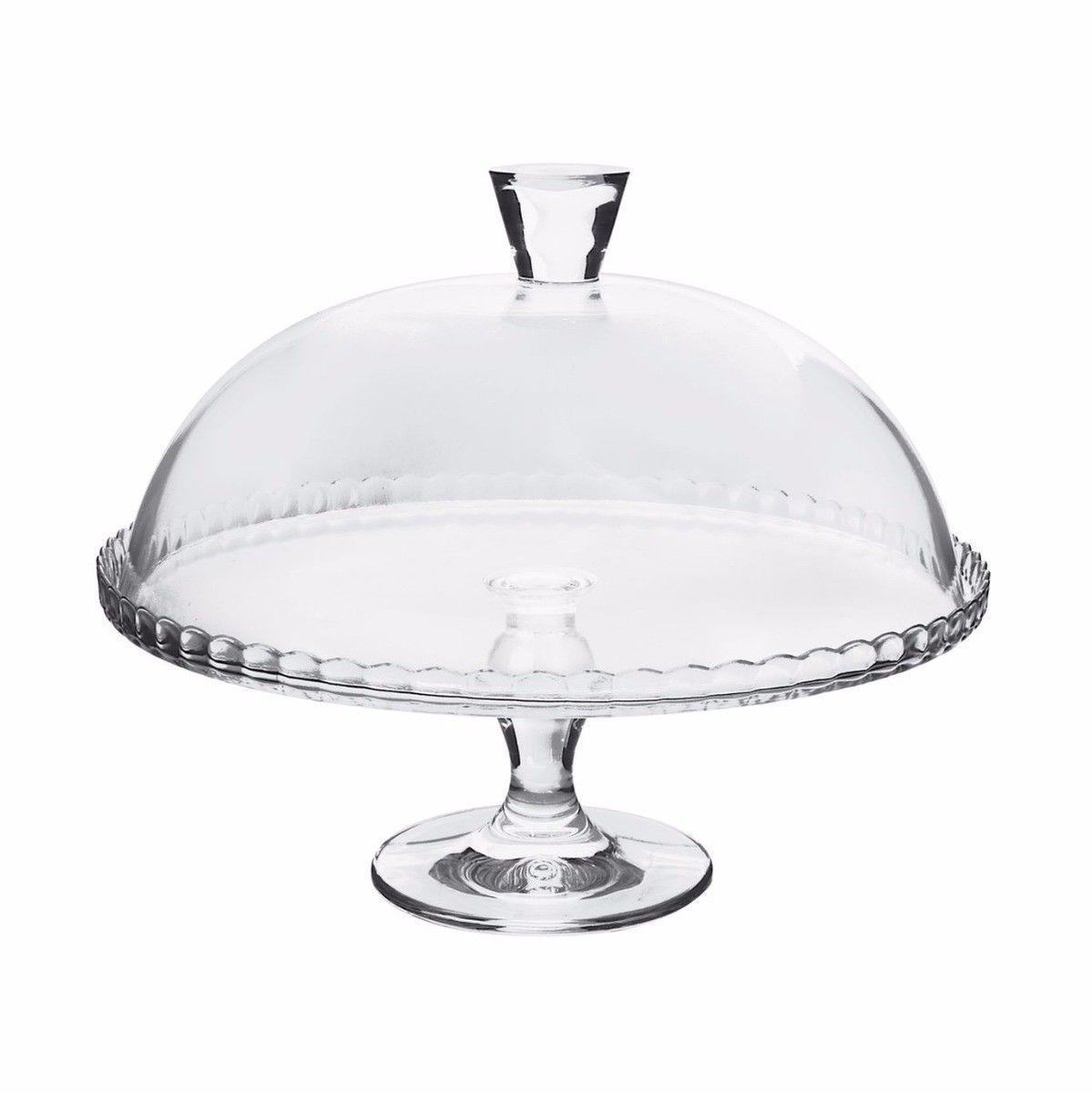 PB Footed Cake Dessert Table High Quality Glass Service Plate And Dome 33cm 95200