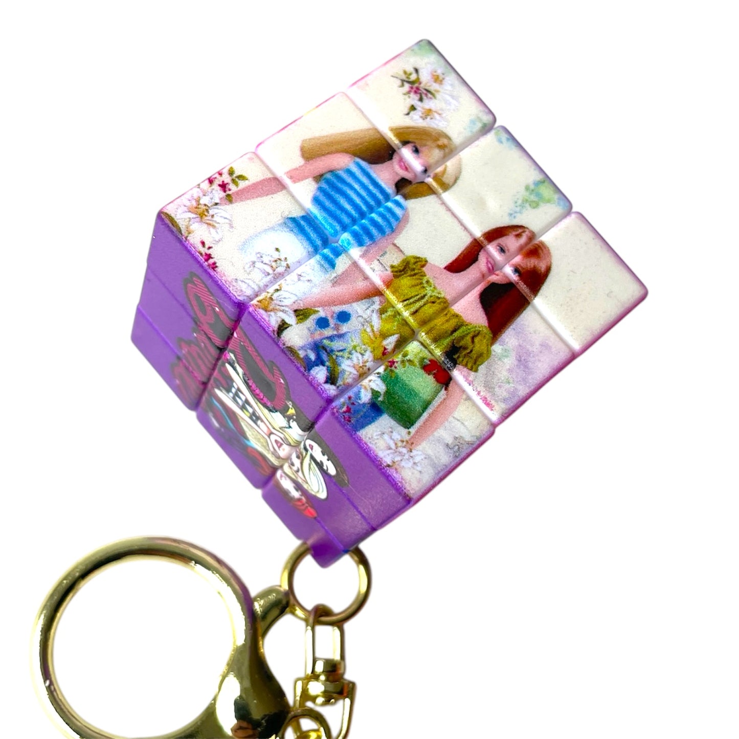 Barbie Puzzle Cube Keychain Keyring