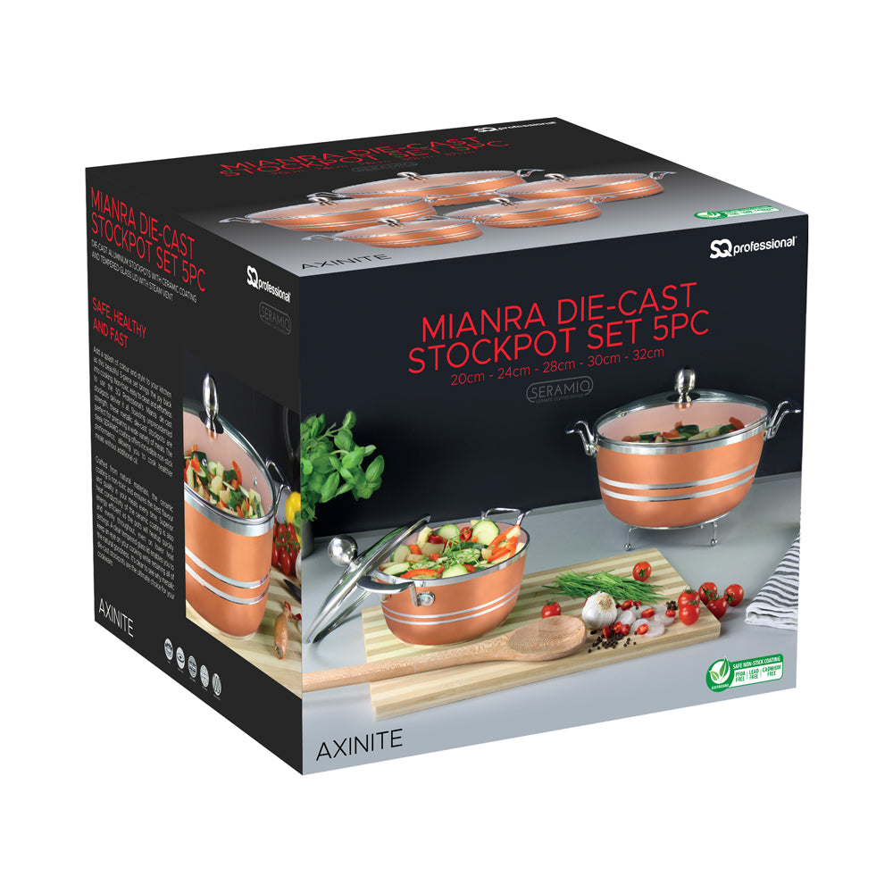 Sq Professional Seramiq Mianra Diecast Stockpot Set Of 5 A x inite
