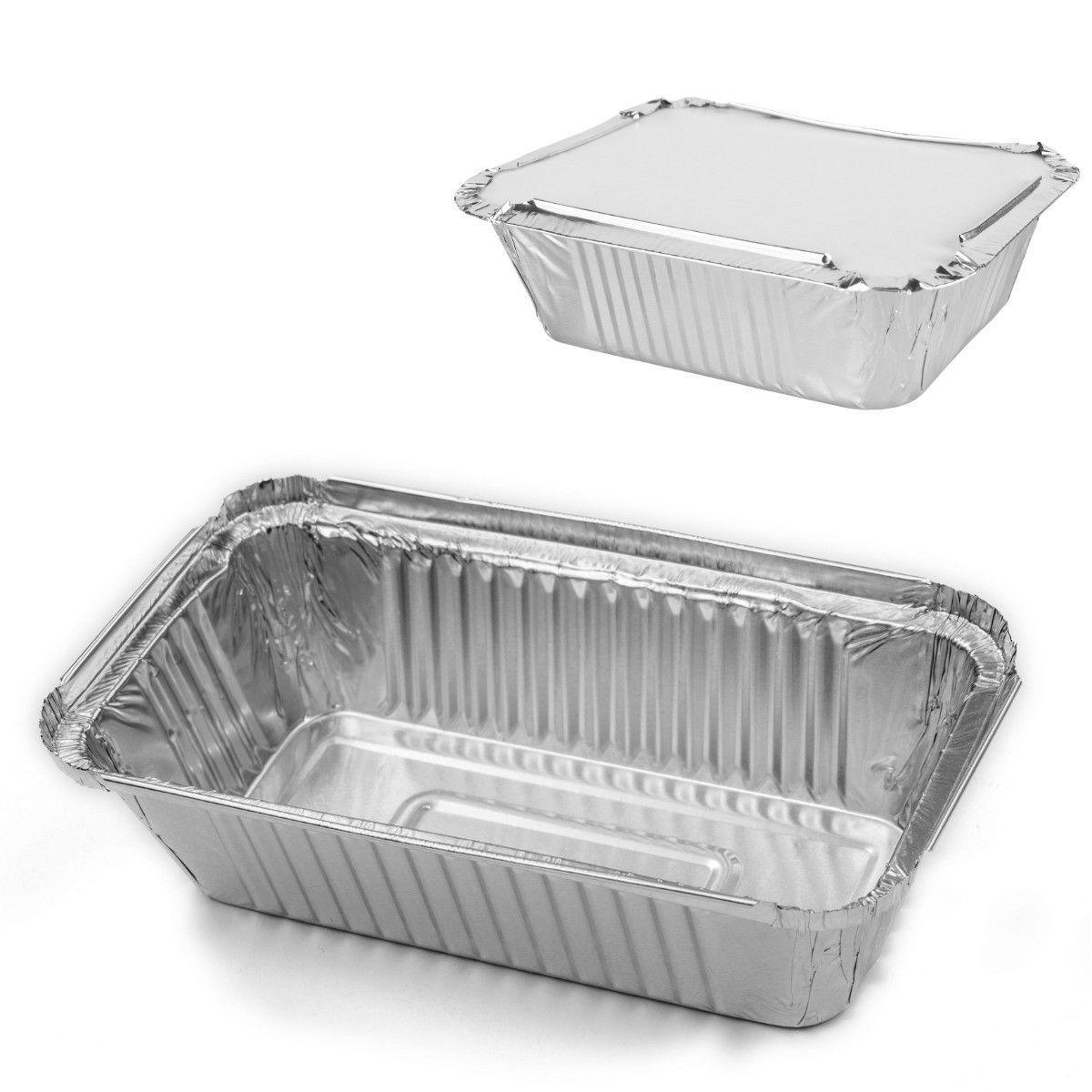 Aluminium Foil Containers with Lids 8.5 x 6 x 2" Pack of 3 SK28147