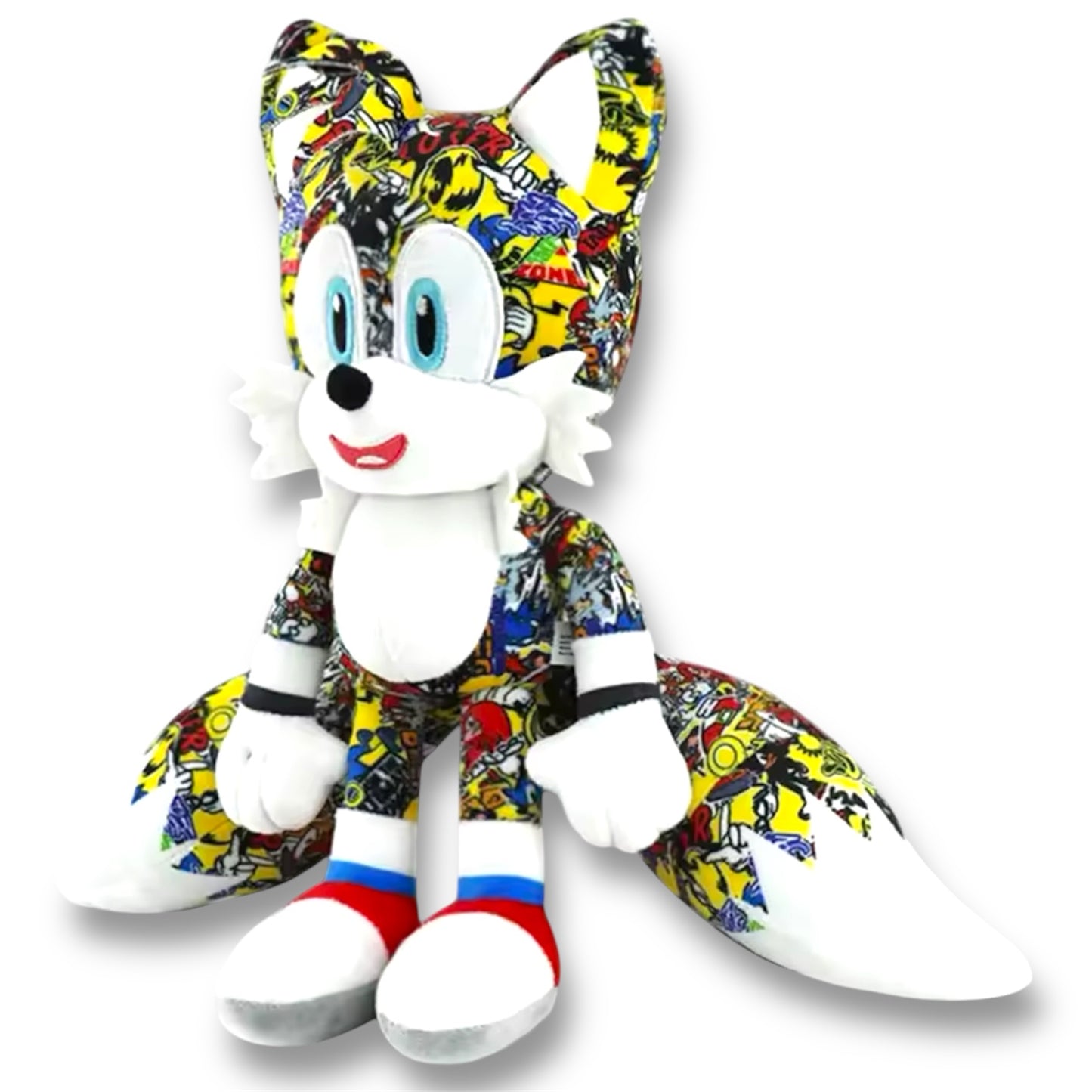Limited Edition Graffiti Sticker Bomb Sonic Plush Stuffed Soft Toy - Tails
