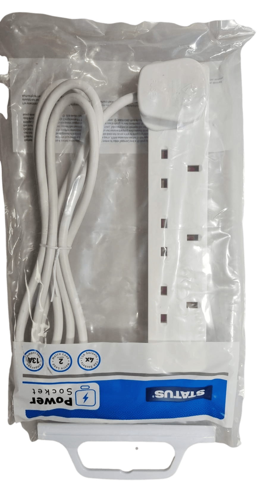 4 Way UK 3 Pin Plug Surge Protected Extension Lead 2 Metre 4WS2M20 A