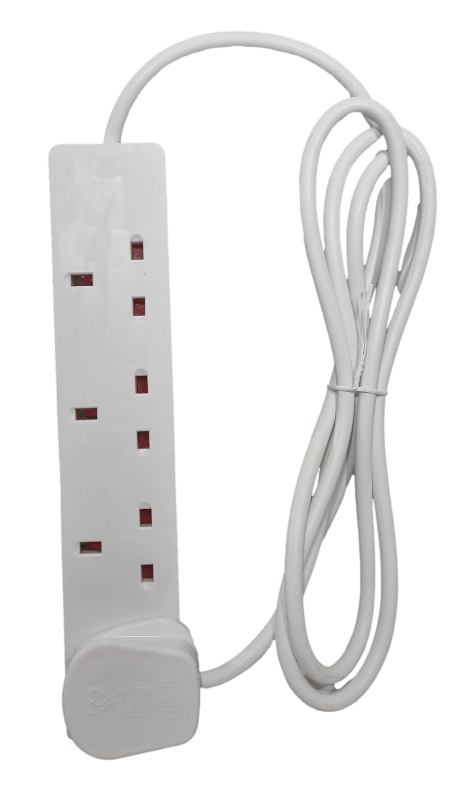 4 Way UK 3 Pin Plug Surge Protected Extension Lead 2 Metre 4WS2M20 A