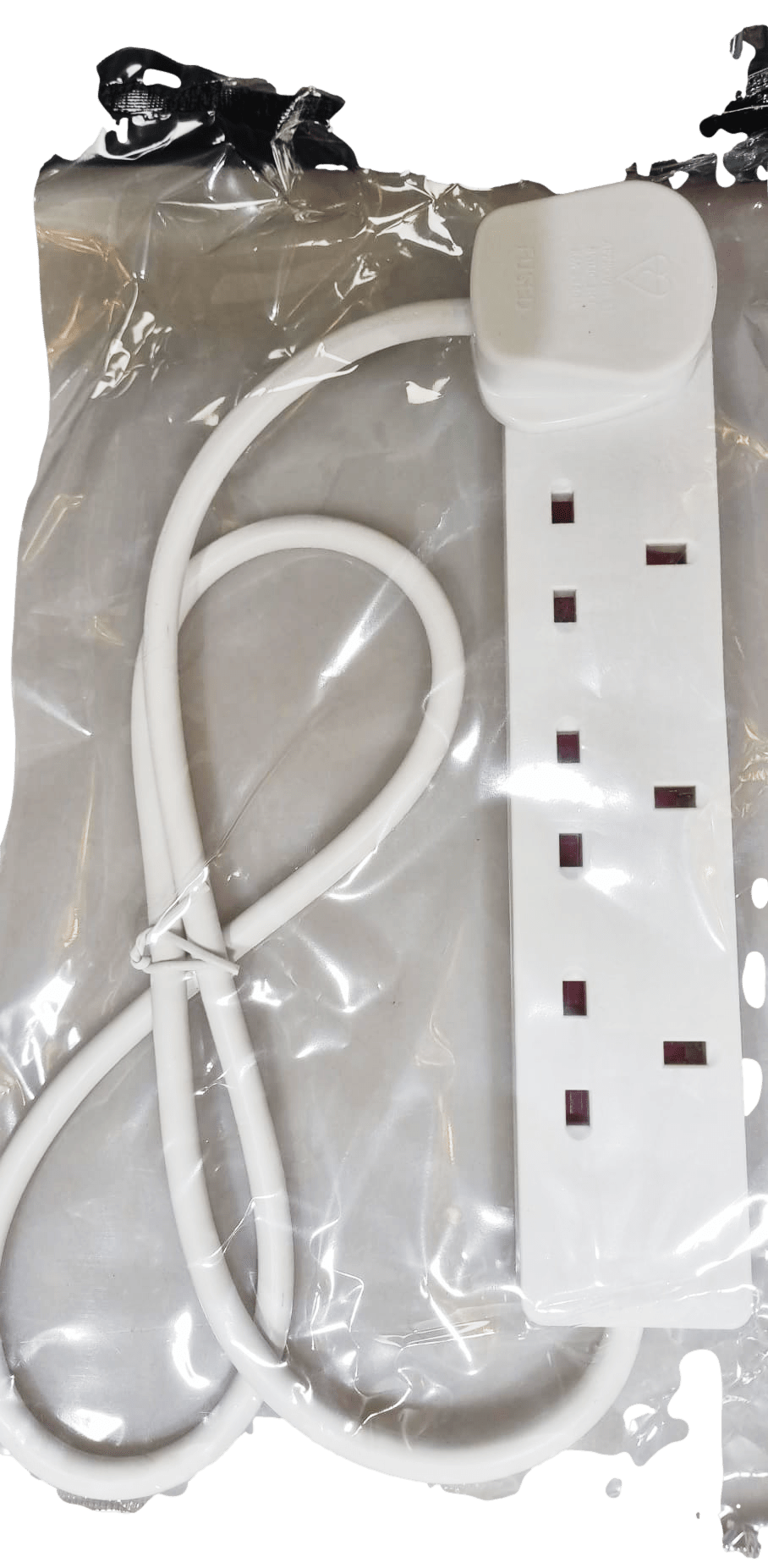 4 Way UK 3 Pin Plug Surge Protected Extension Lead 1 Metre 4WS1M20/ST-85A A