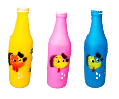 Pet Dog Toy Squeaky Dog Beer Bottle 19 x 6 cm Assorted Colours 6649 A