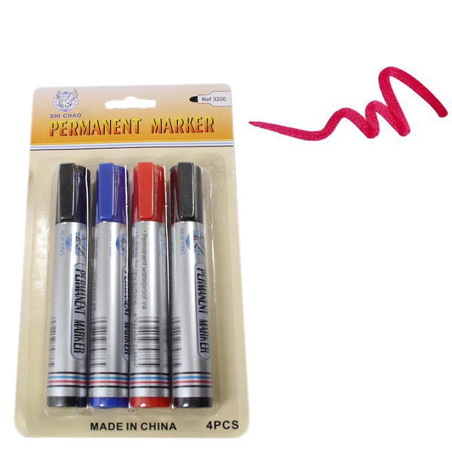 4 Pack Assorted Permanent Marker Pens 1732
