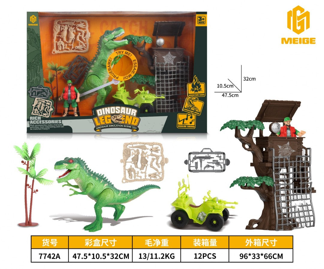 Grand Dinosaur Adventure Playset - Dino Tower With Accessories