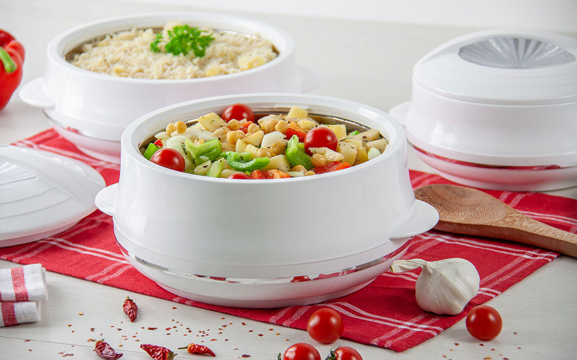 SQ Professional Olympic Insulated Hot Pot Set of 4 0.8L - 1.2L - 1.6L - 2.5L Beige Gold 2746