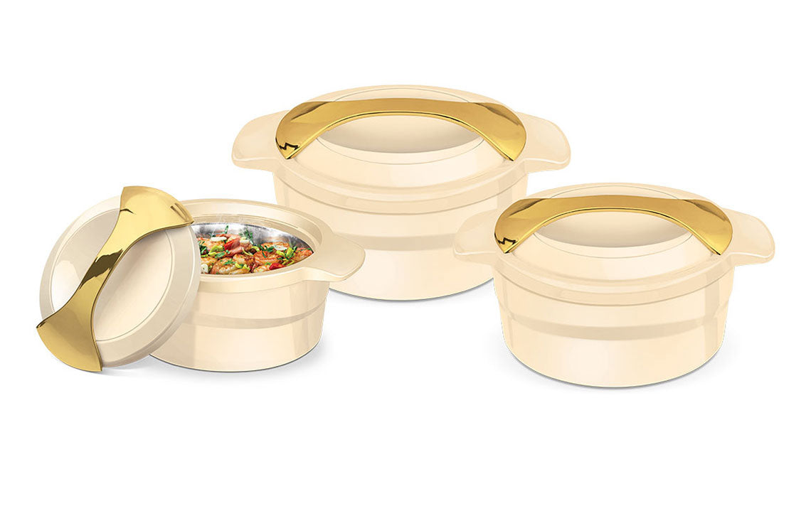 Zest Insulated Casserole Set 3pcs 1.0 - 1.5 - 2.5 Litre Assorted Colours 4890