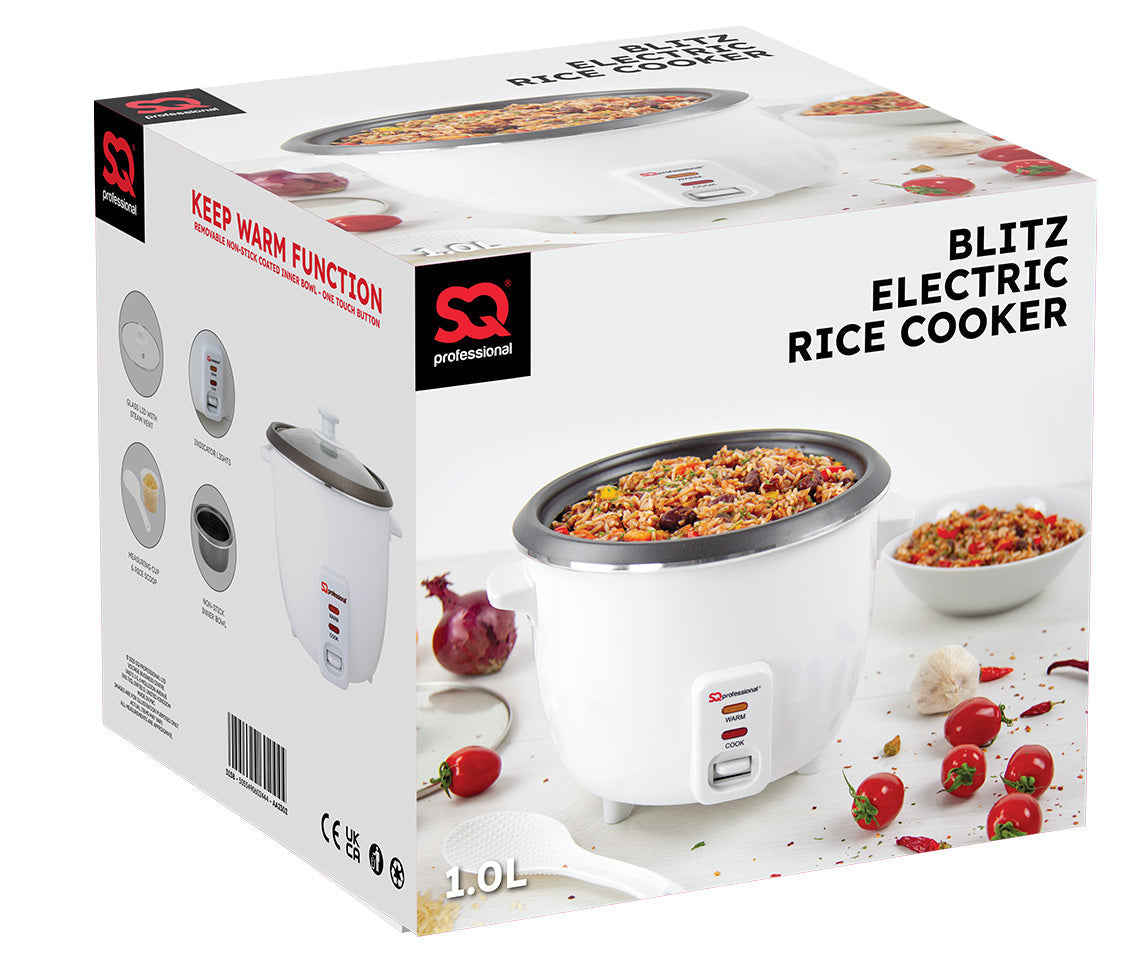 SQ Blitz Electric 1.0 Litre Rice Cooker 3158