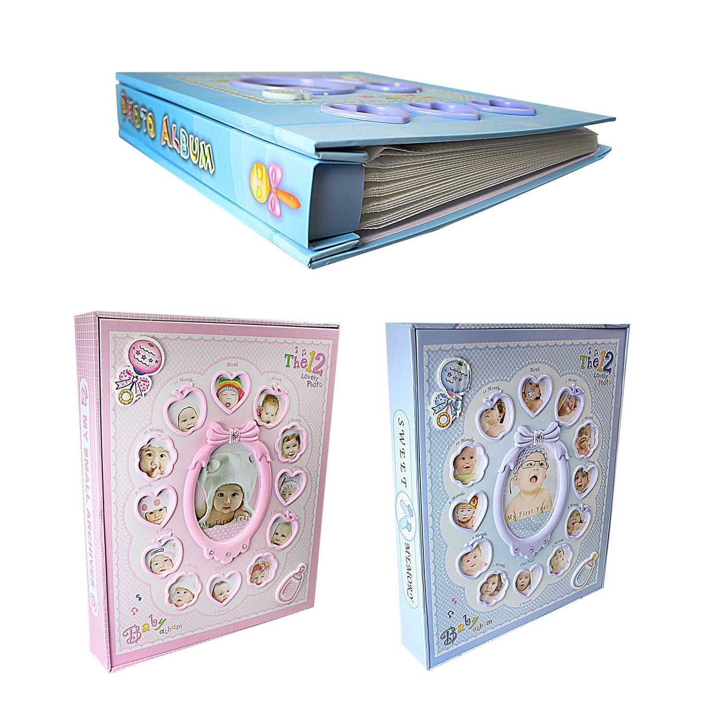 102 ''My First Year'' Baby Photo Album New Born Frame Set Gift Album 0508
