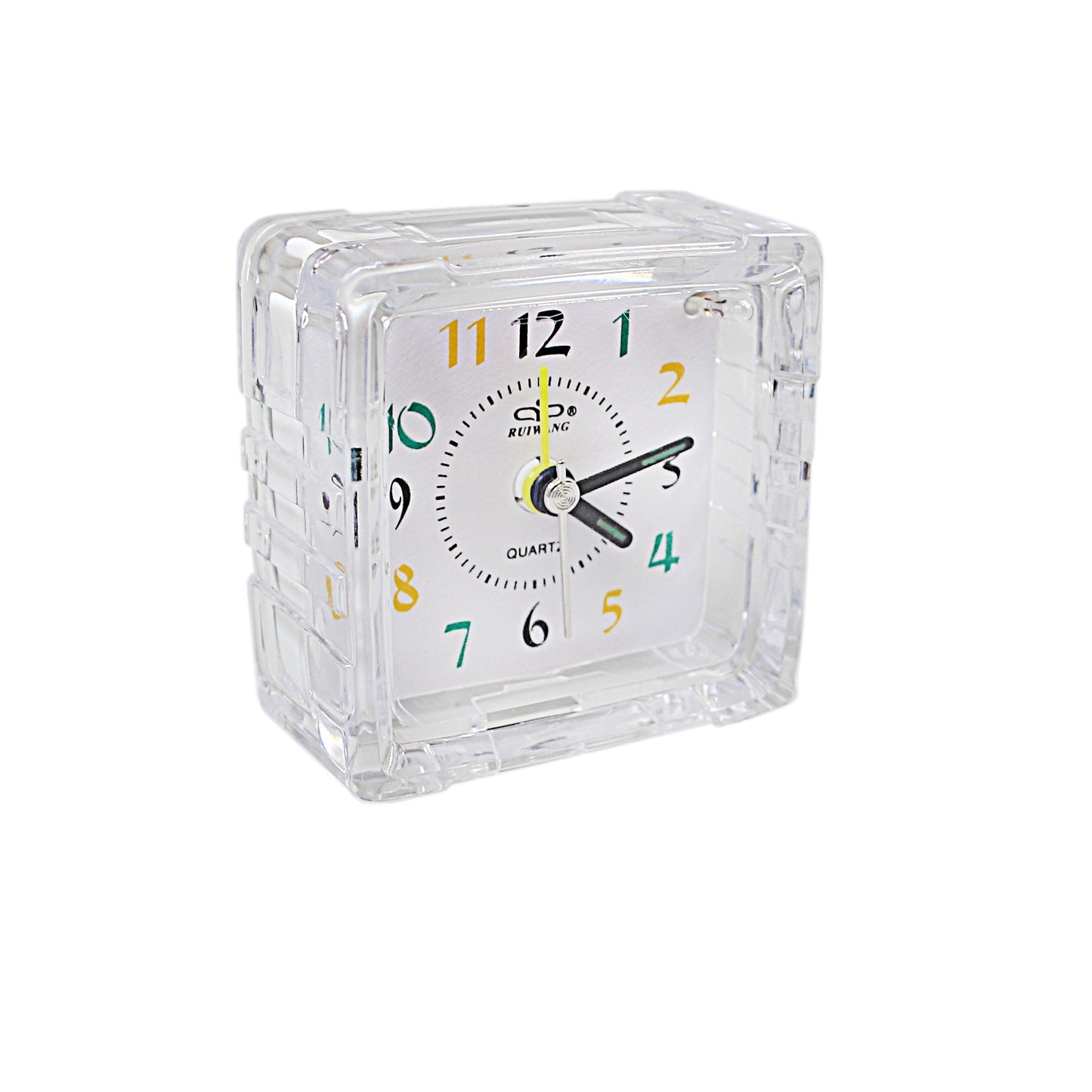 Small Mini Travel Office Square Quartz Bedside Desk Travelling Alarm Clock 3075 A
