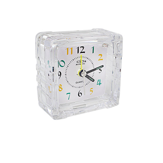 Small Mini Travel Office Square Quartz Bedside Desk Travelling Alarm Clock 3075 A