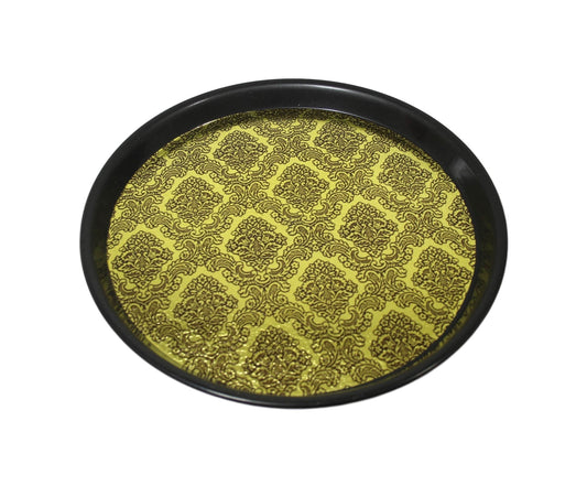 Round Plastic Drinks Bar Serving Tray with Printed Design 30 cm Assorted Colours 6048