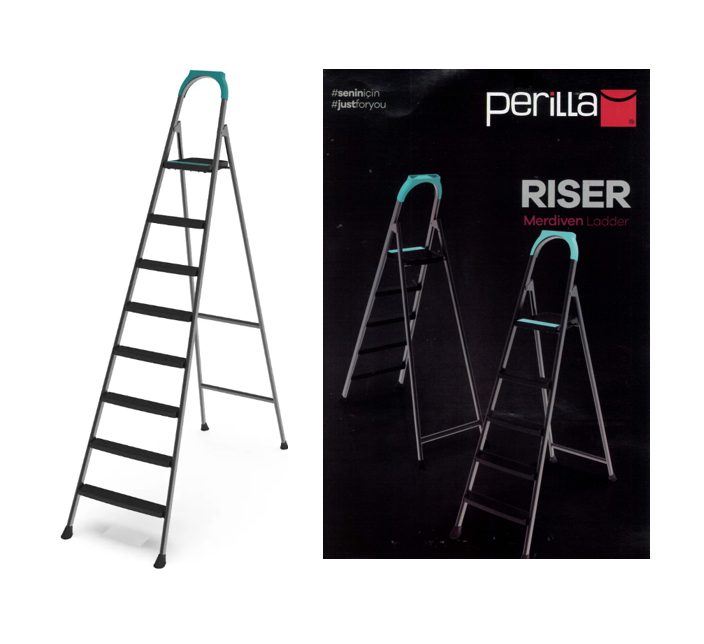 7 + 1 Perilla Riser Metal Indoor Outdoor Step Ladder 51307