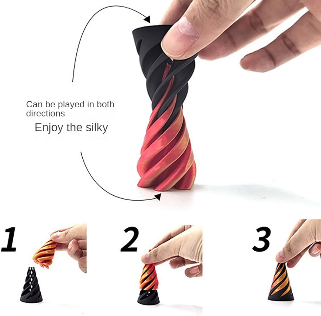 3D Spiral Cone 3D Printed Fidget Finger Sensory Toy VIRAL - Assorted Colours