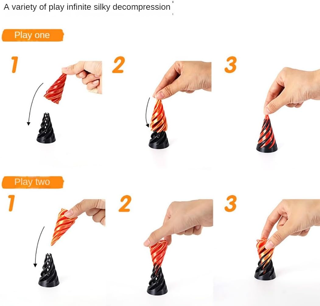 3D Spiral Cone 3D Printed Fidget Finger Sensory Toy VIRAL - Assorted Colours