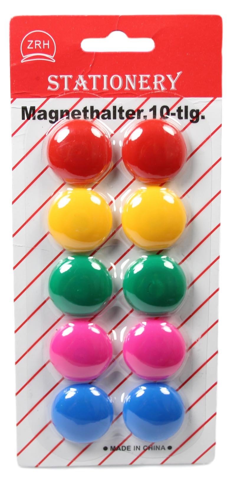 Round Fridge Freezer Magnets 2.7 cm Pack of 10 Assorted Colours 5210