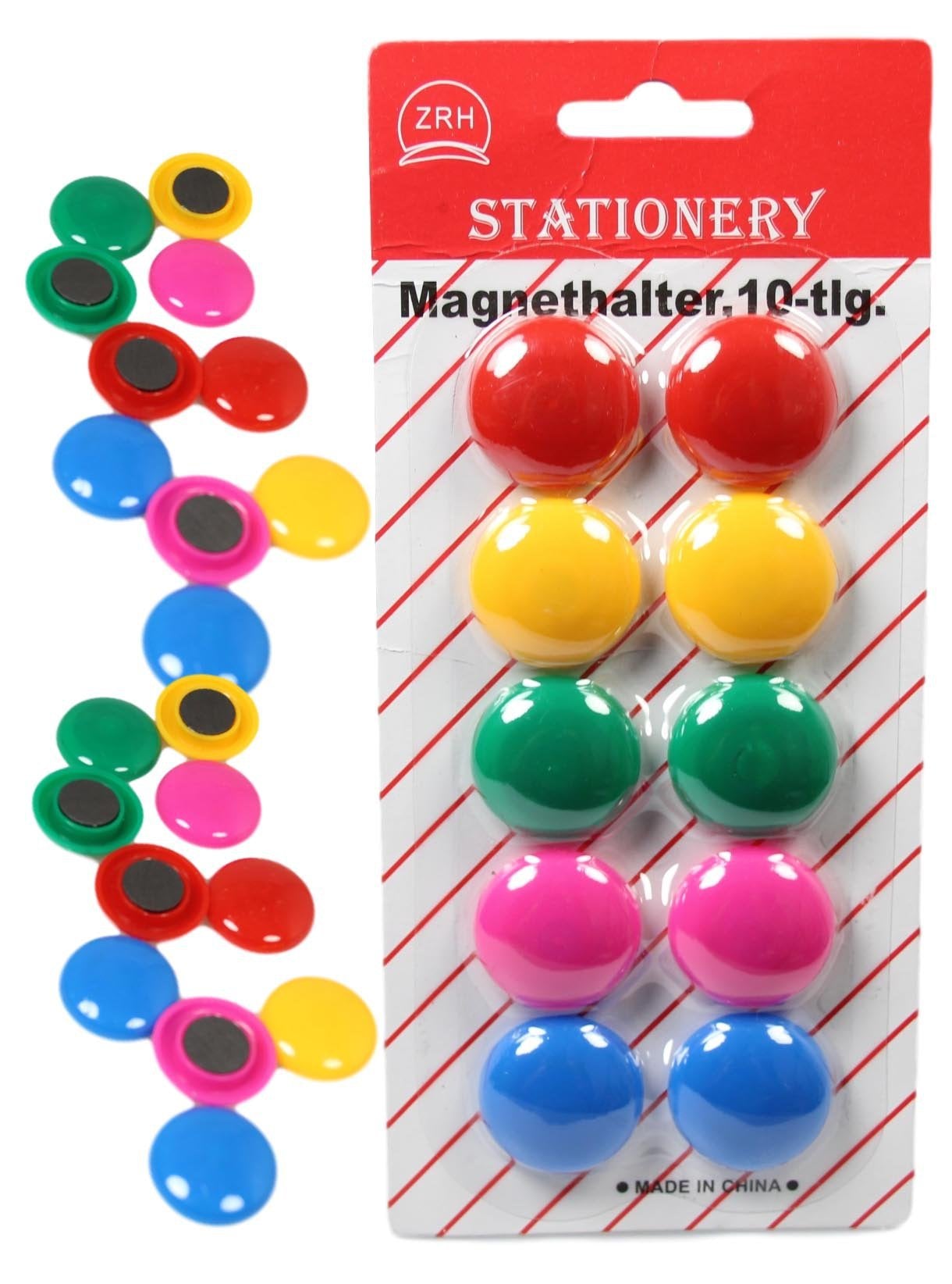Round Fridge Freezer Magnets 2.7 cm Pack of 10 Assorted Colours 5210