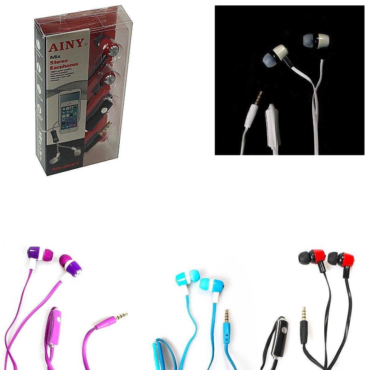 AINY Mix Stereo Earphones In Assorted Colours 3949