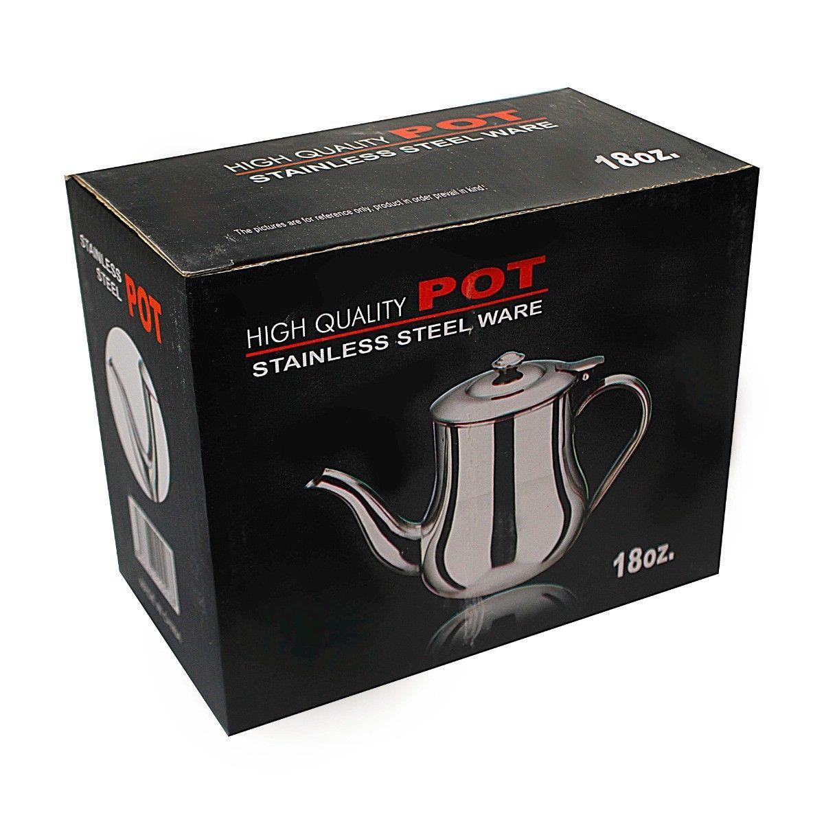 Traditional Style Stainless Steel Tea Pot 18Oz Kitchen Home