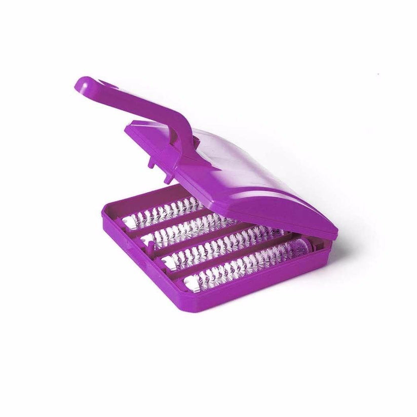 4-Way Carpet Brush Crumb Collector with Handle Assorted Colours ZP109