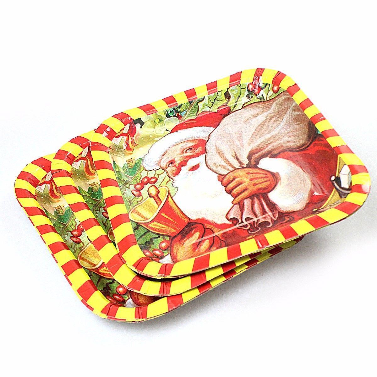 Pack of Christmas Party Paper Plates Small 18.3 x 18.3 cm Assorted Designs 1673