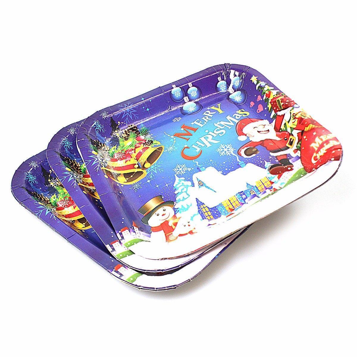 Pack of Christmas Party Paper Plates Small 18.3 x 18.3 cm Assorted Designs 1673