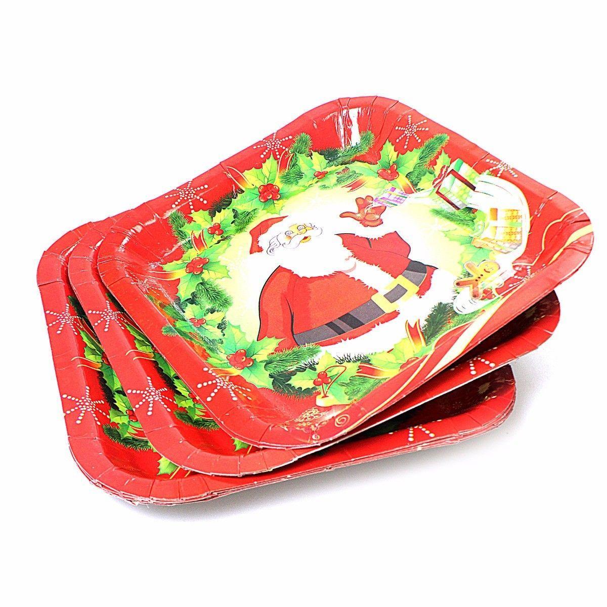 Pack of Christmas Party Paper Plates Small 18.3 x 18.3 cm Assorted Designs 1673