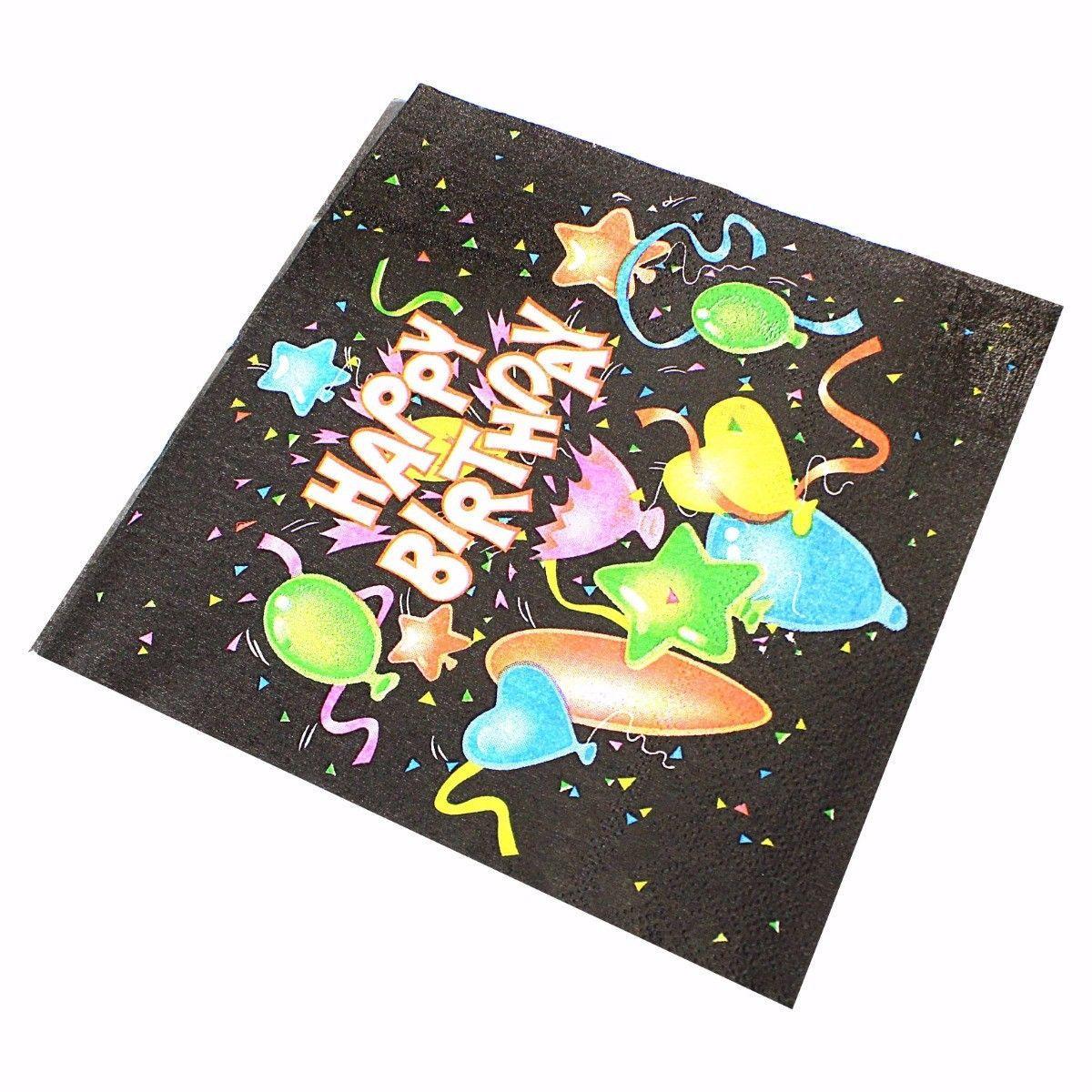 Pack of Paper Birthday Napkins Tissues Assorted Designs 1675