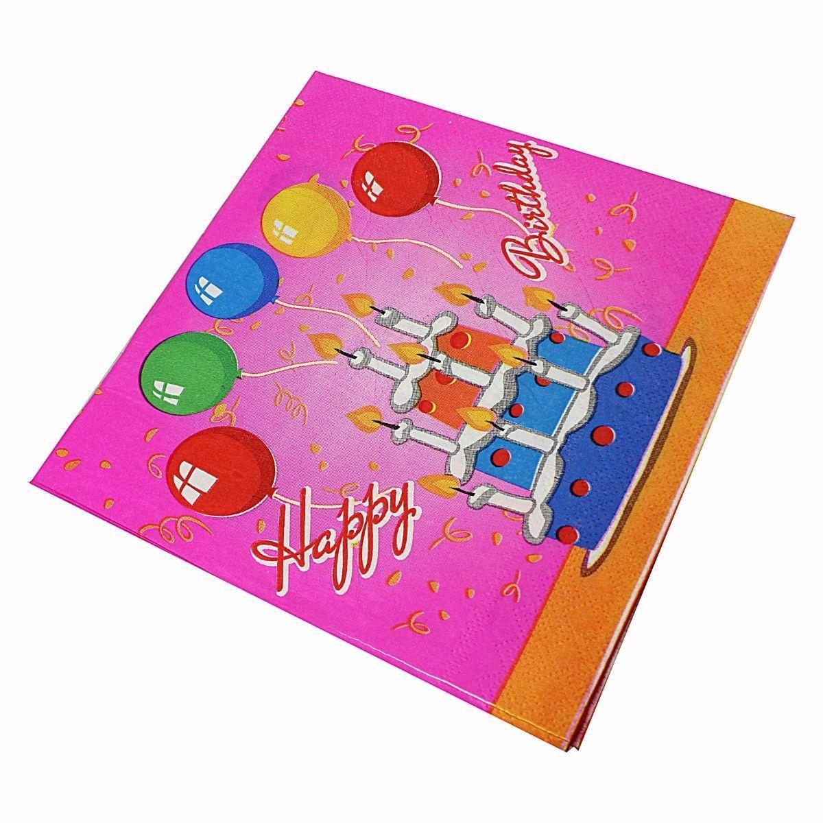 Pack of Paper Birthday Napkins Tissues Assorted Designs 1675