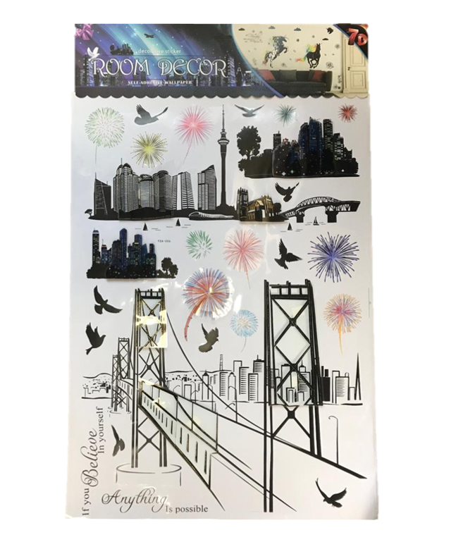 Room Décor Large Wall Stickers 70 x 49 cm Assorted Designs 5360
