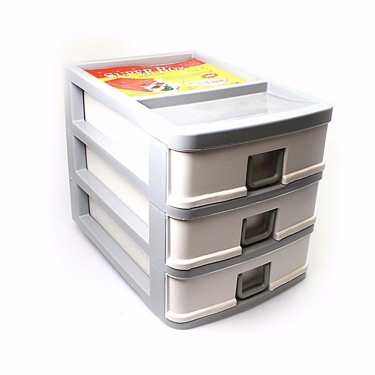 3 Tier Small Plastic Draw Storage Sewing Craft Box Assorted Colours 20 x 18.5 x 26 cm 0011