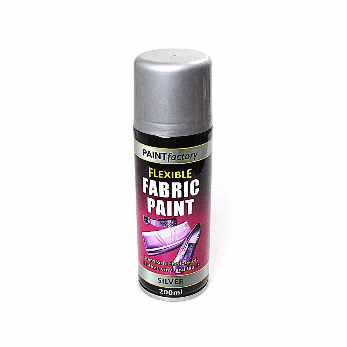 Paint Factory Flexible Fabric Spray Paint Silver Suitable For Leather Vinyl And Most Fabrics 200ml 1068
