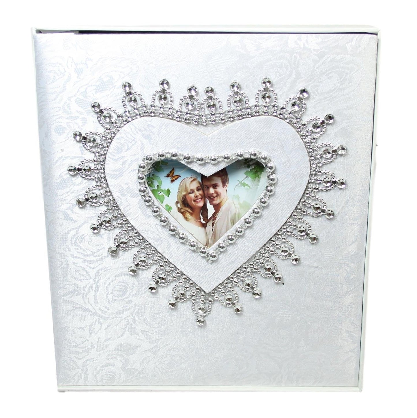 Traditional Royal White Wedding Photo Album With Box 25 Pages 4 x 6'' 5529