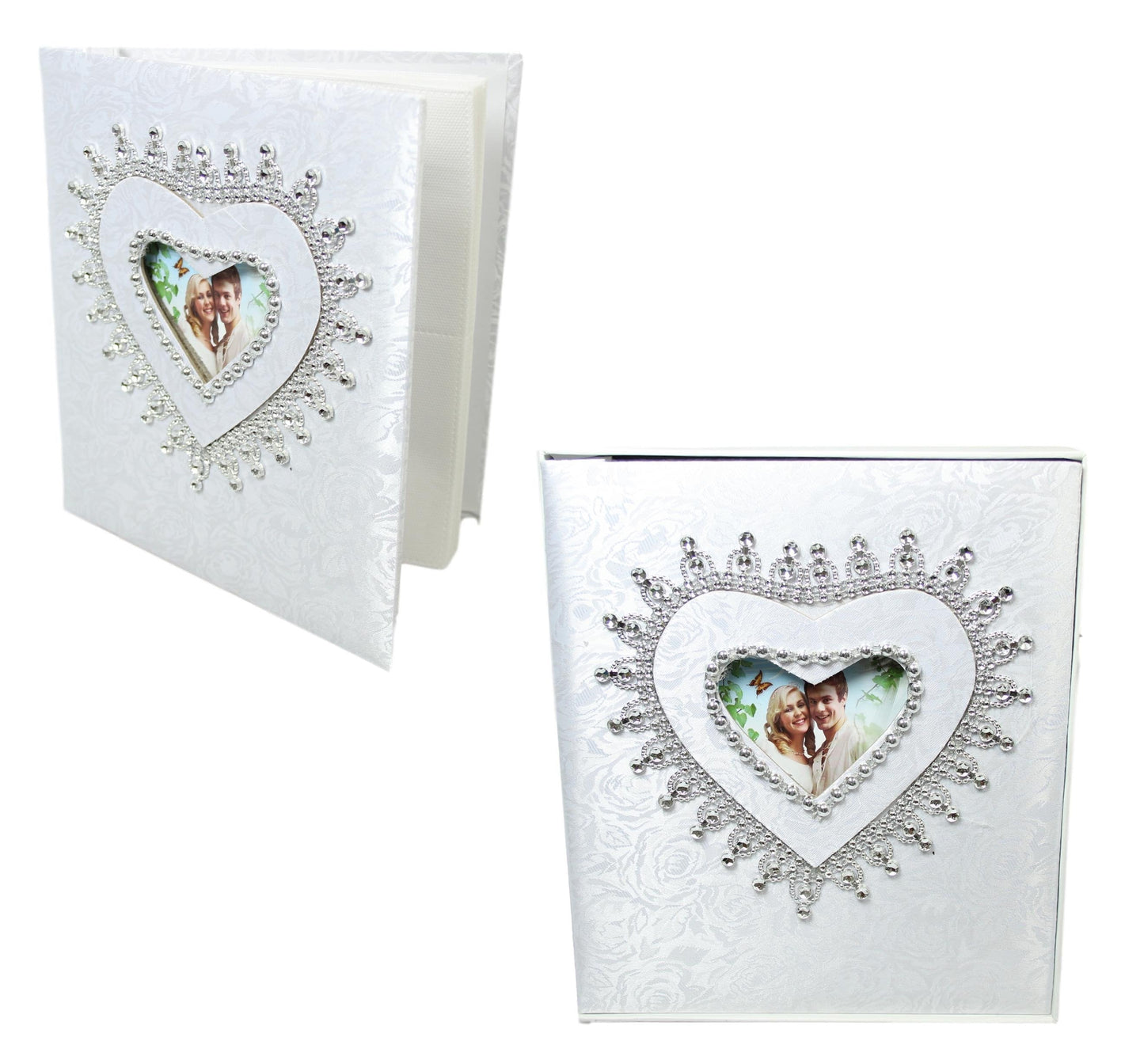 Traditional Royal White Wedding Photo Album With Box 25 Pages 4 x 6'' 5529