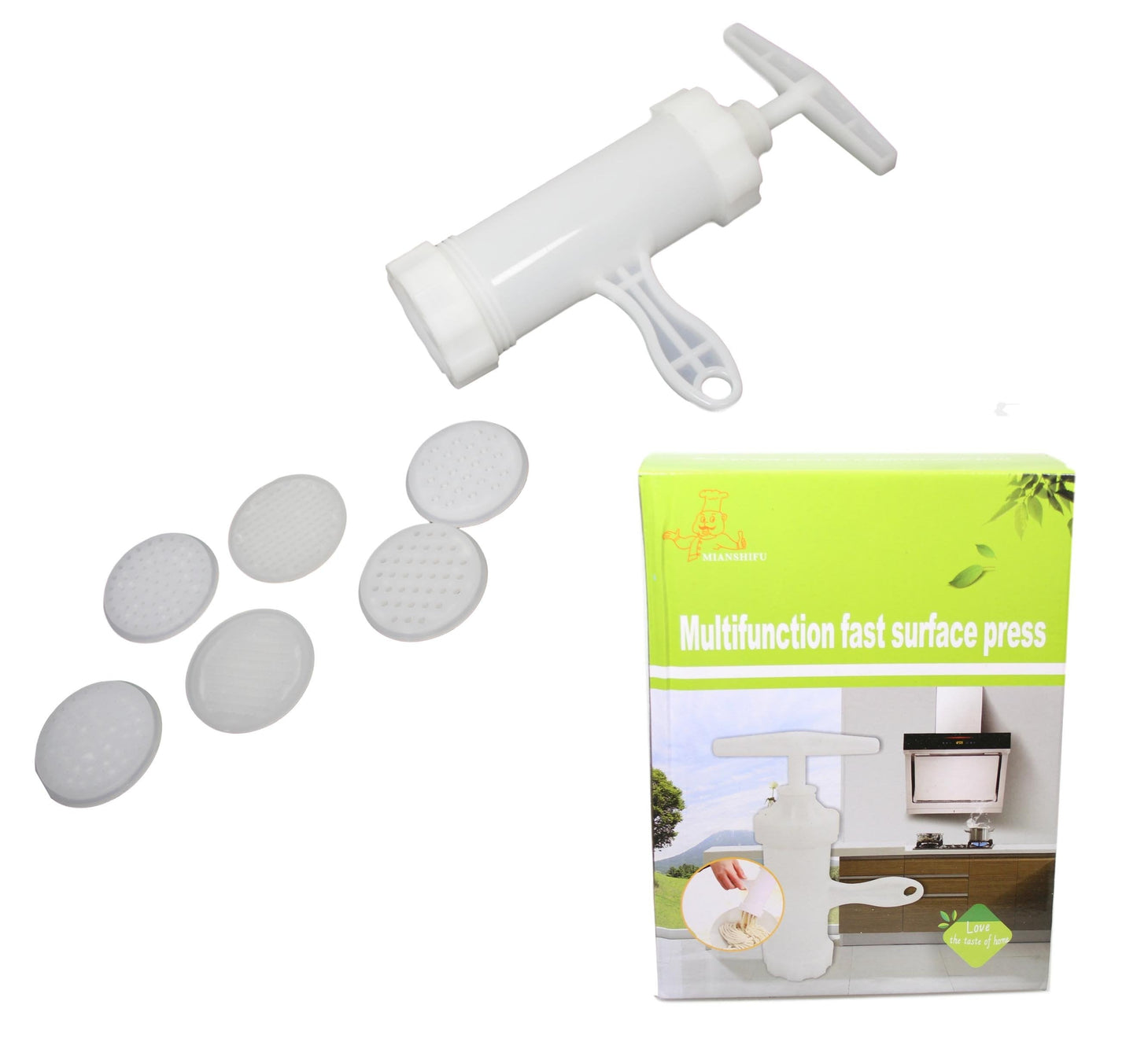Multifunctional Fast Surface Press With 6 Different Pasta Function Heads 5541