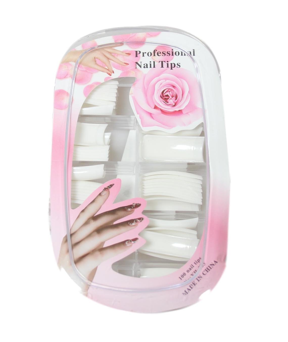 Artificial Fake Nail Extensions Square Tip for Acrylic Nail Art Tips Clear Pack of 100 5576 / 5575