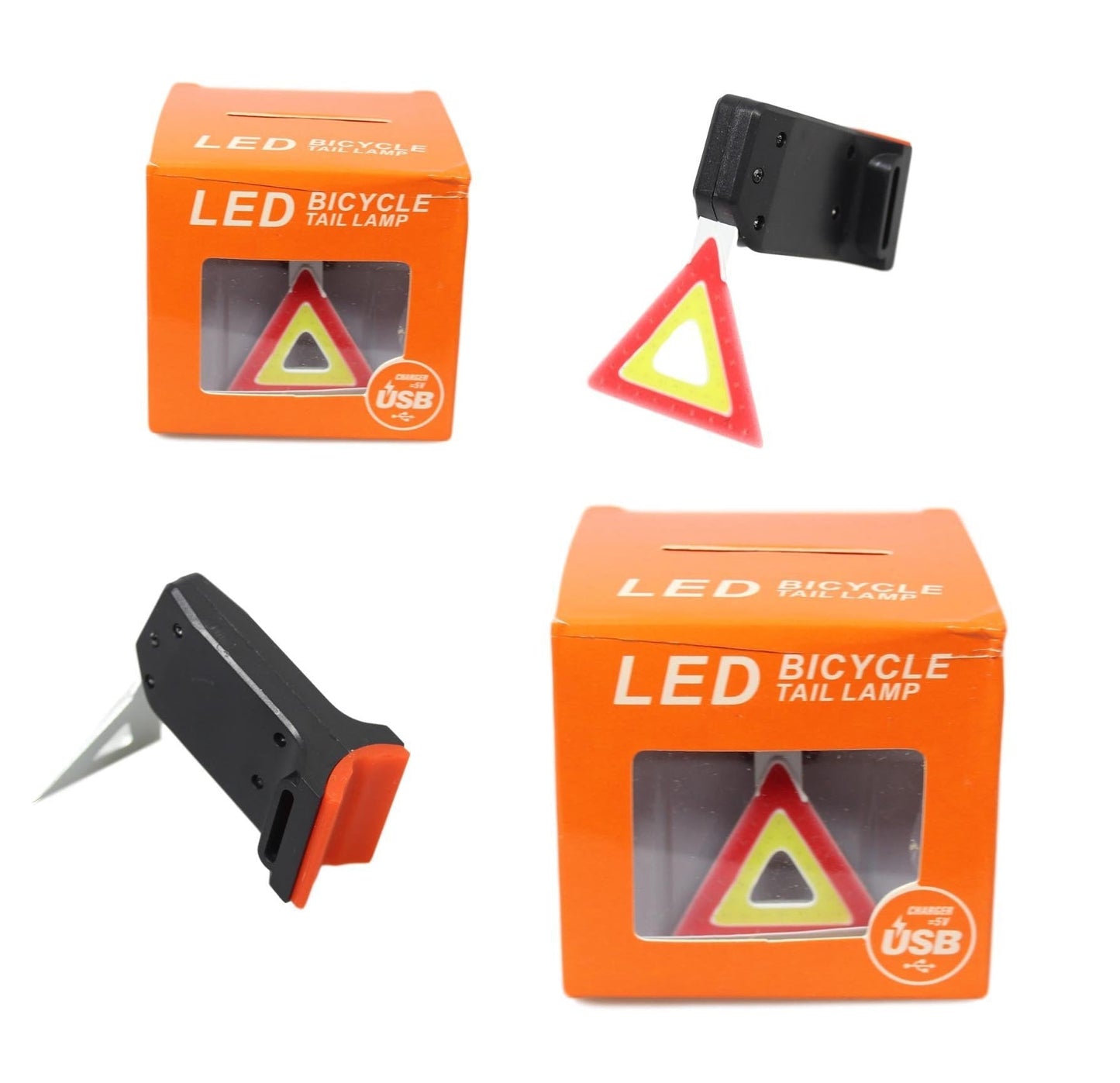 Bicycle LED Tail Lamp Bicycle Light Safety Bike Hazard Awareness Triangle 7-8cm  5584