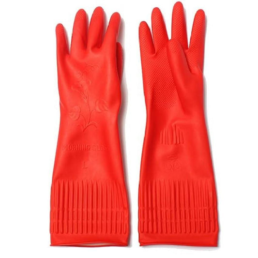 Rubber Washing Up Gloves 38 cm Red Assorted Sizes 5594