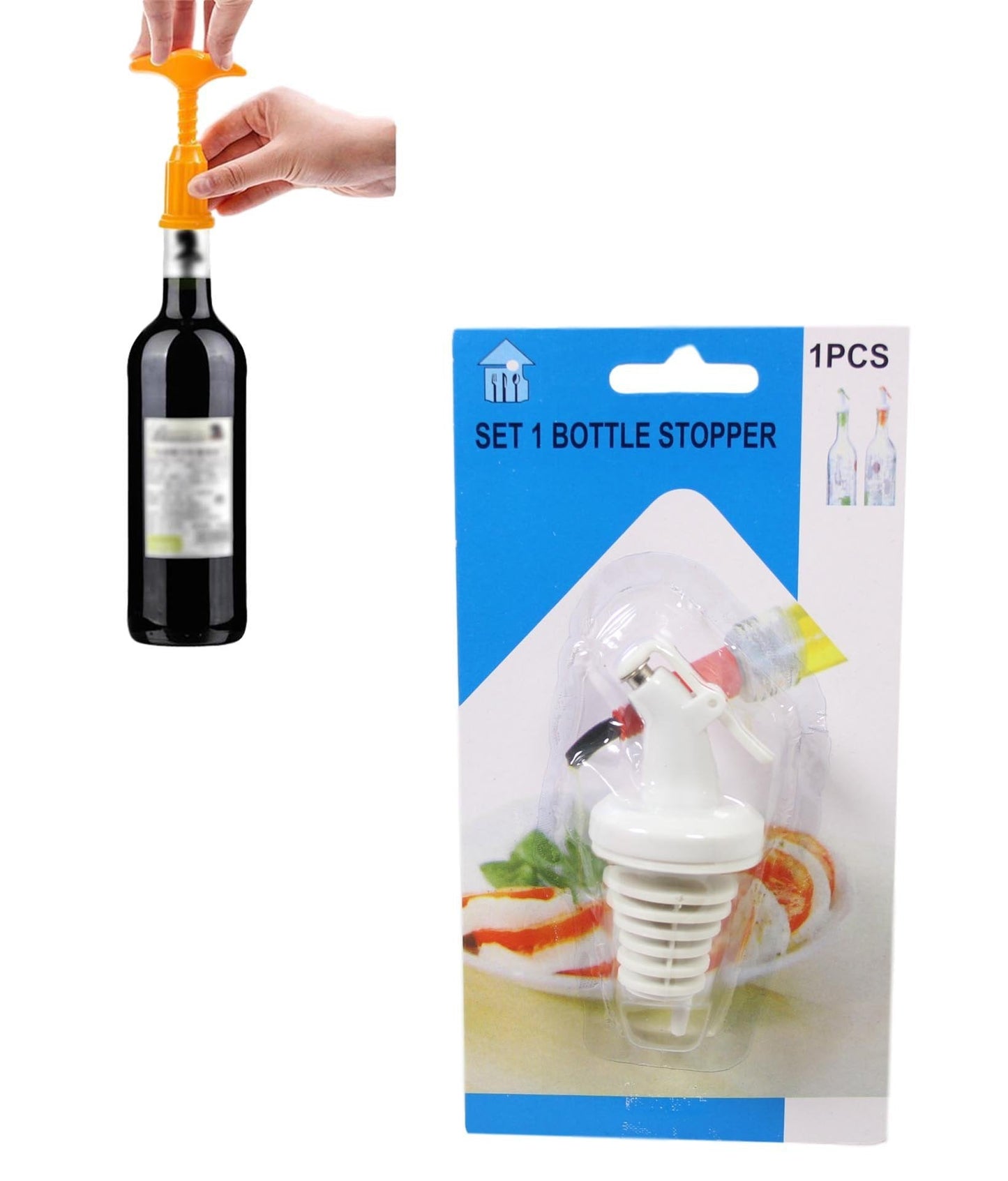 Plastic Oil Vinegar Bottle Stopper White 9 cm 5607
