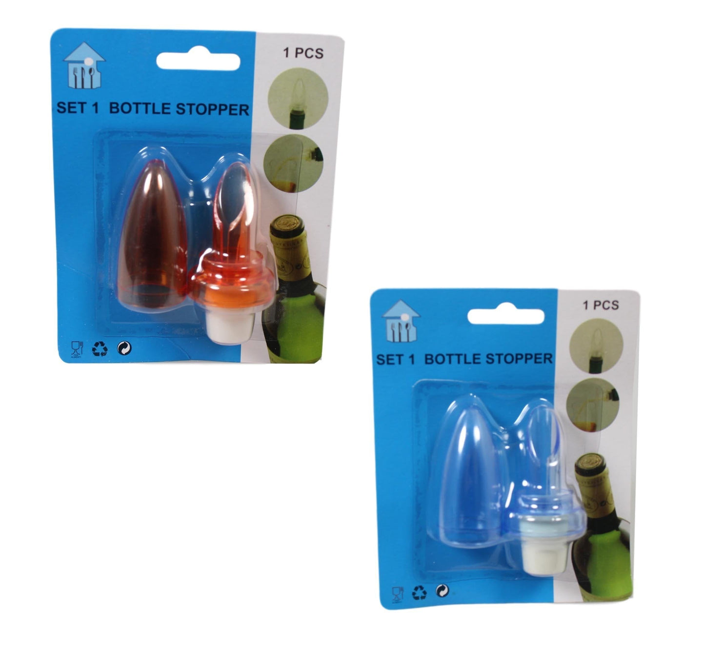 Bottle Stoppers Liquid Champagne Bottle Lid 2 In 1 Available In Red And Clear 5608