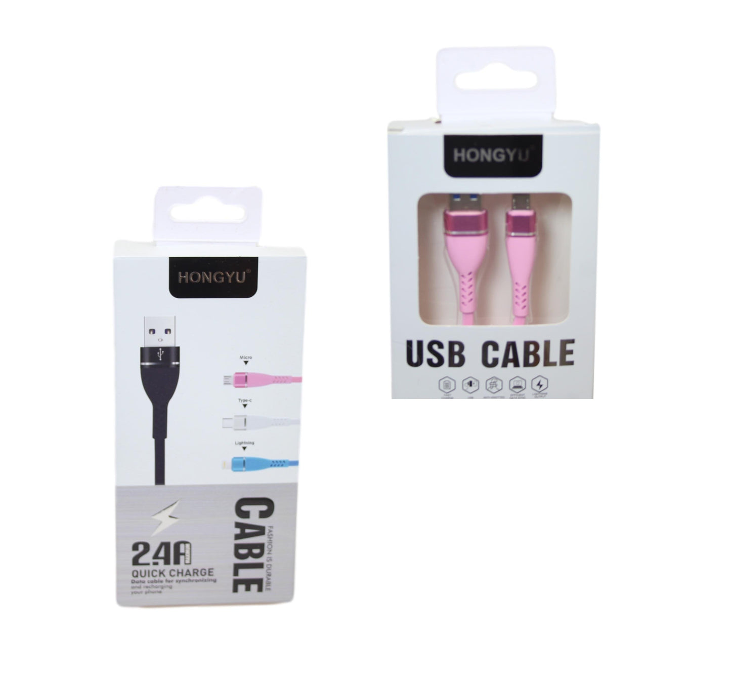 Hongyu Phone Charger Cable Micro USB Assorted Colours 5613