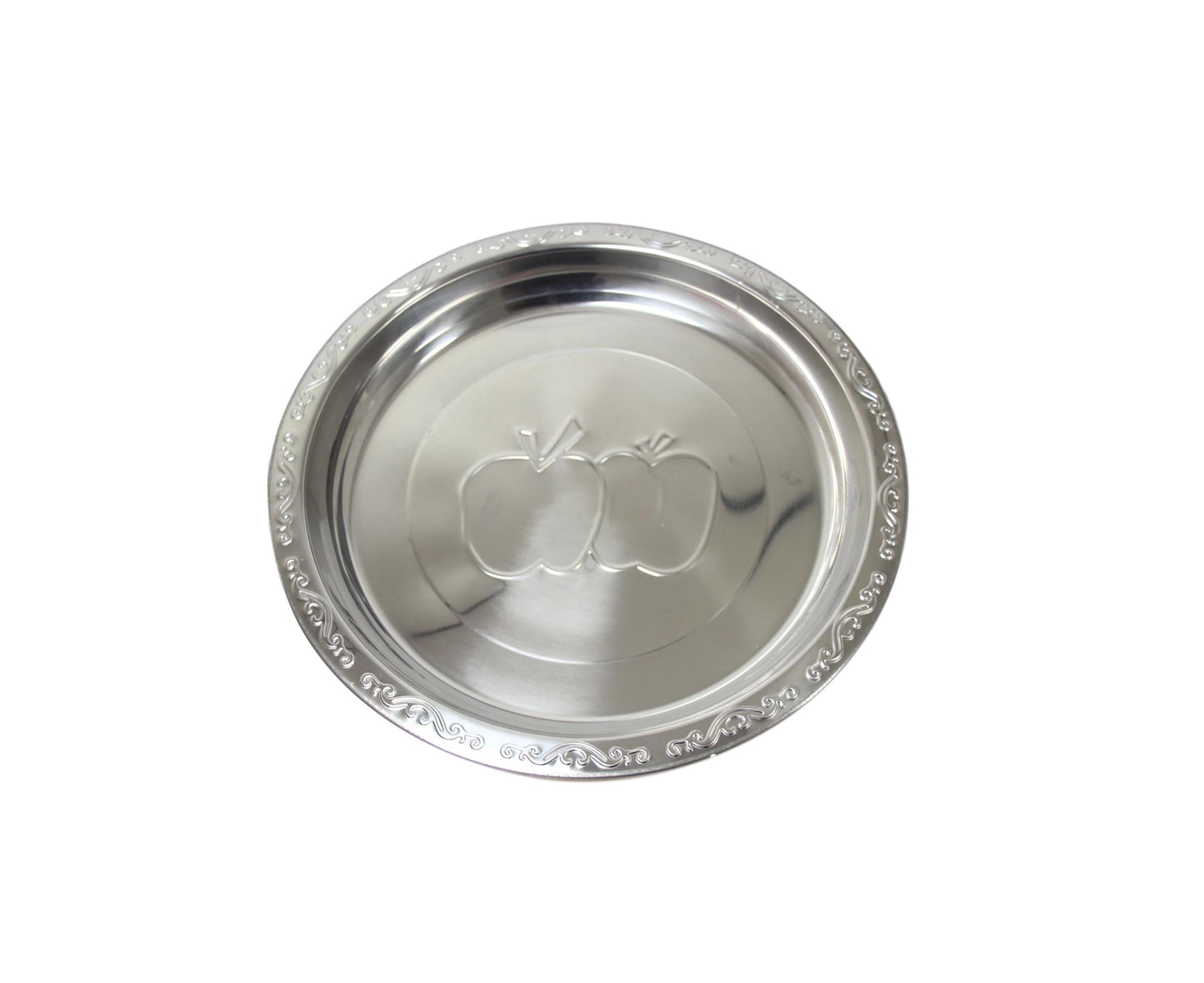 Steel Serving Food Dish Platter Plate Apple Design 40cm 5629