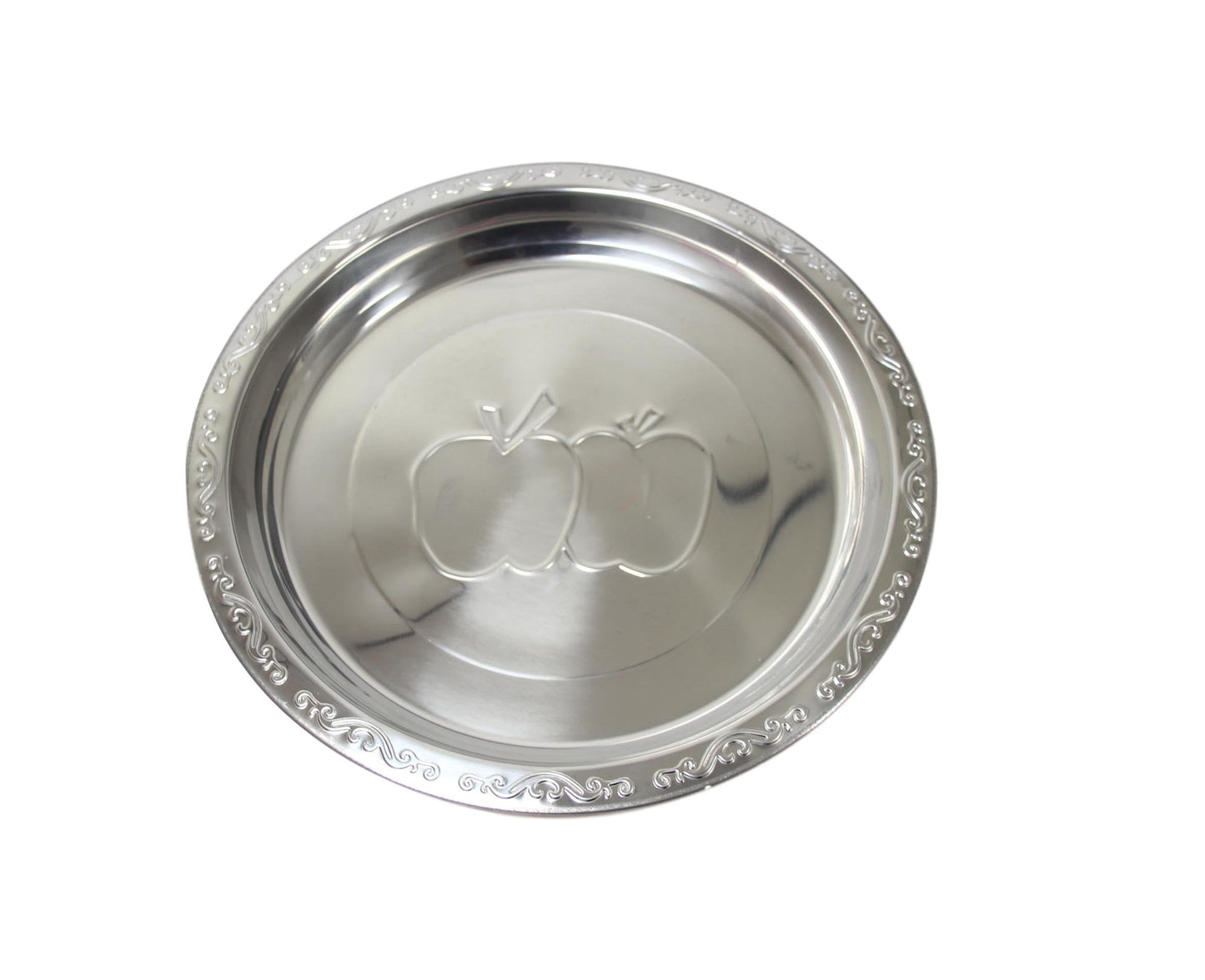 Steel Serving Food Dish Platter Plate Apple Design 45cm 5630